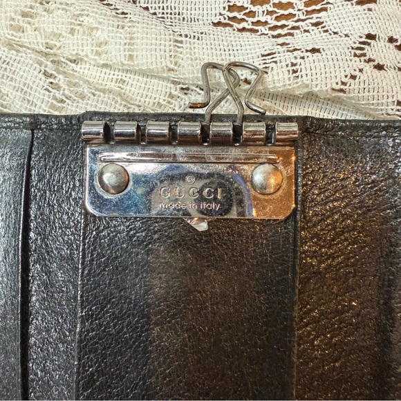 Gucci Sherry Line Black Leather Key Holder - Picture 5 of 10